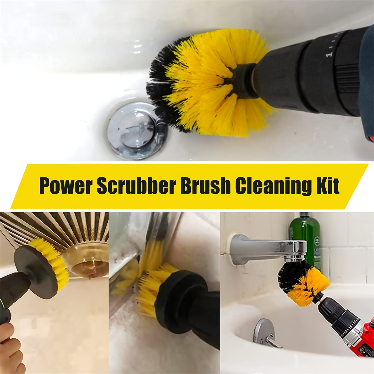 2pcs/7pcs MINI Power Scrubber Cleaning Kit Drill Brush Attachment Set With  Extender Rod, Perfect For Tile Crevice, Floor Line,Car Detailing Brush, All