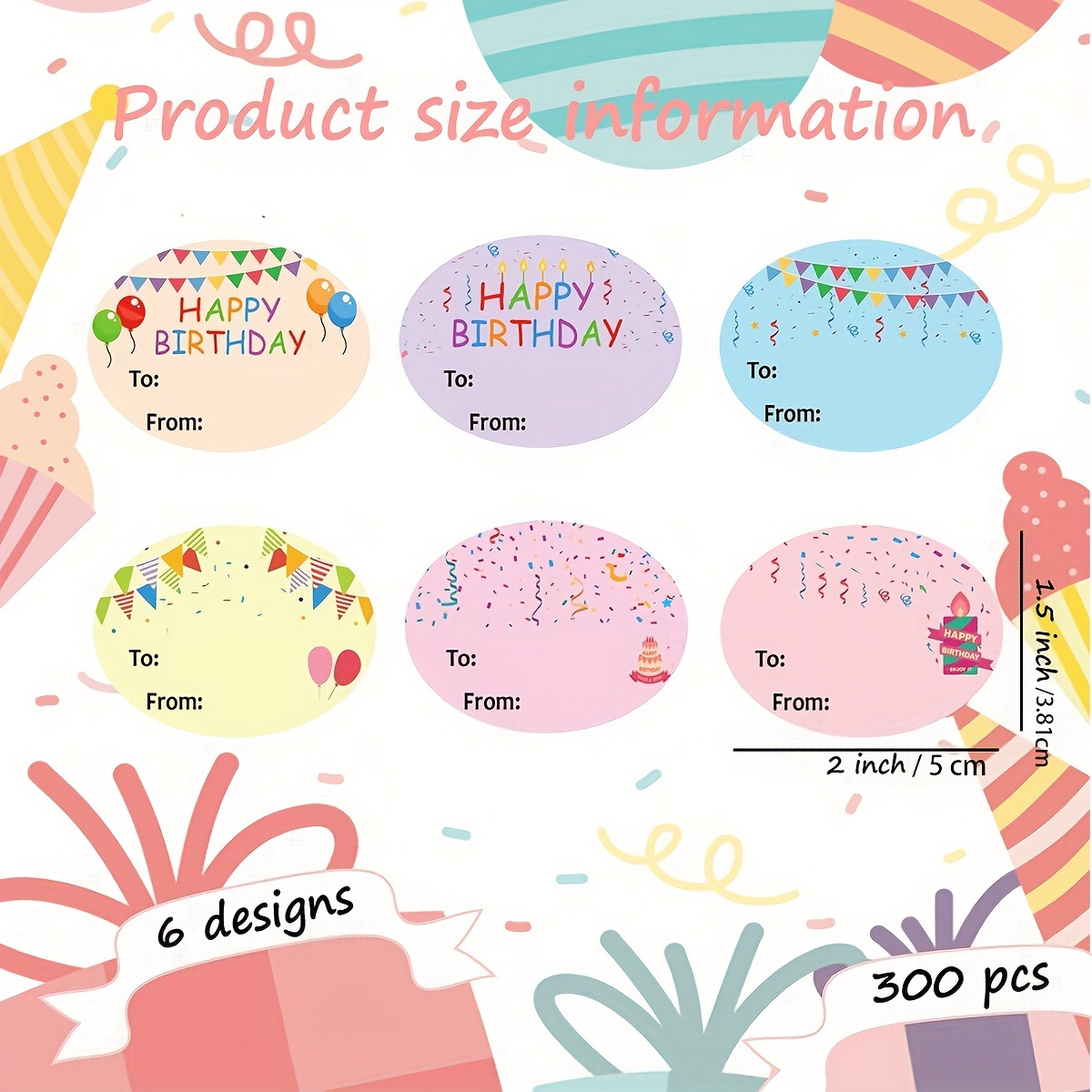 Happy Birthday Gift Tags Birthday Present Stickers Happy - Temu