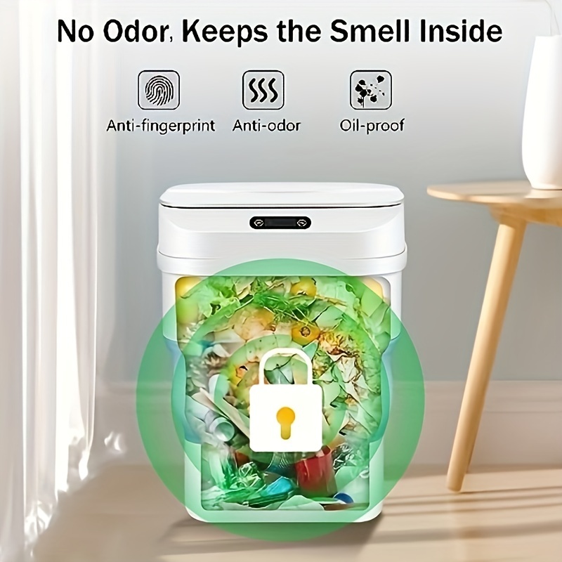 Kitchen Trash Can, 13 Gallon Automatic Trash Can with Lid and Motion Sensor  for Kitchen Home Office Bedroom Bathroom Living Room, Kitchen Garbage Can