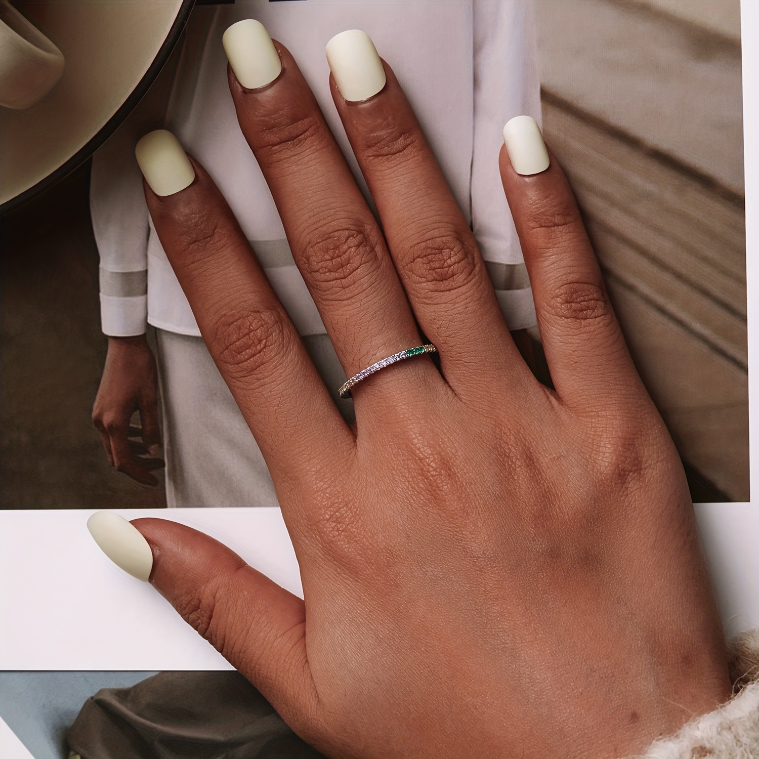 925 Sterling Silver Colorful Zircon Classic Ring
