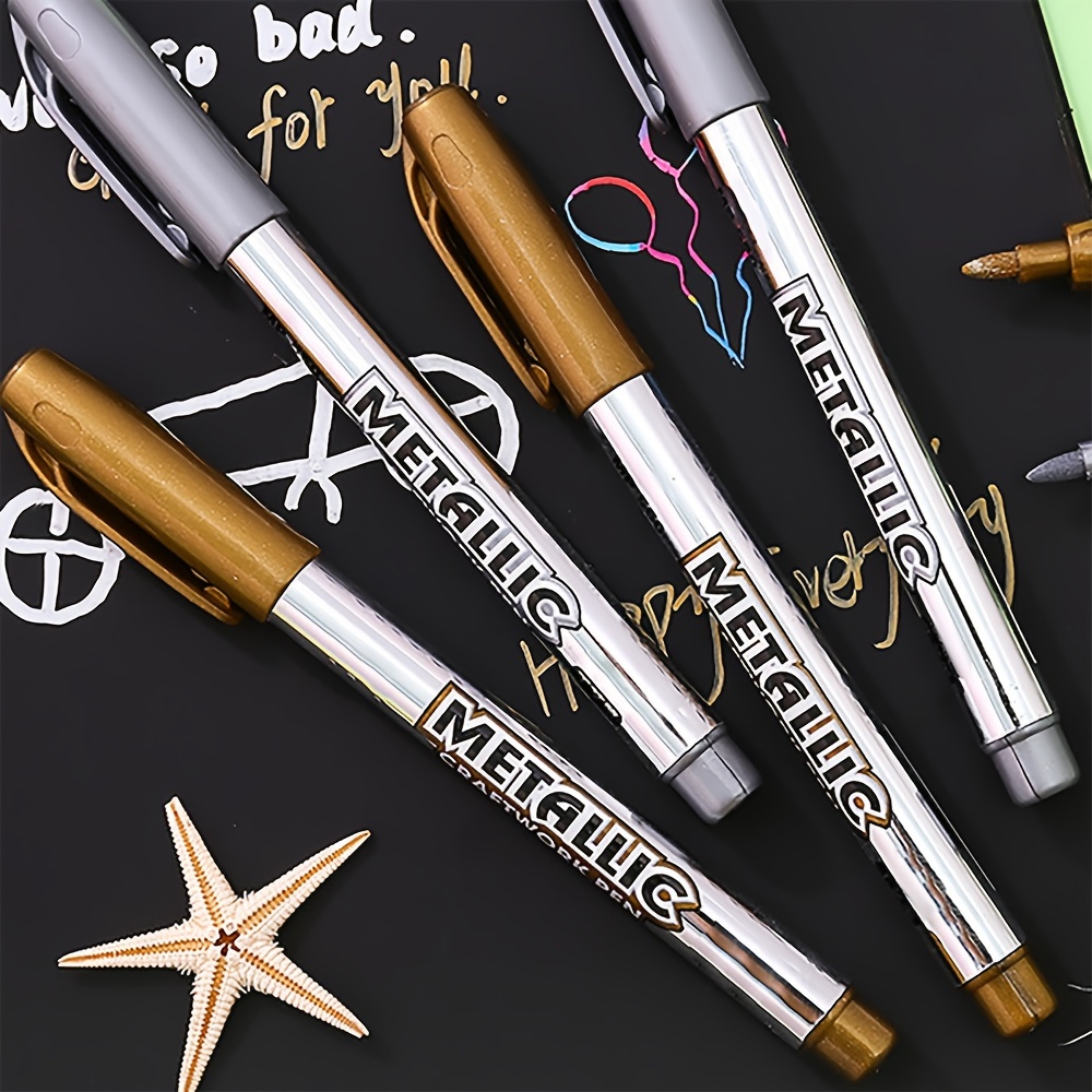 Plastic Pens Golden Silvery Craft Pens Signature Pens Metal - Temu