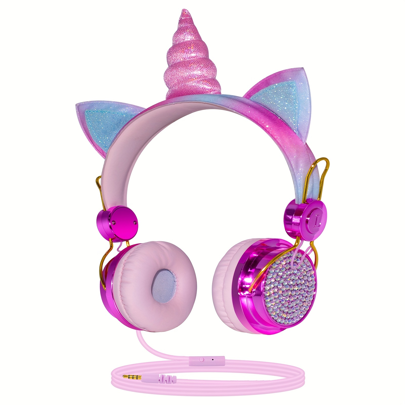 Casque sans fil Mignon Cat Casque avec microphone stéréo musique gaming  casques contrôle lumières écouteurs filles cadeau