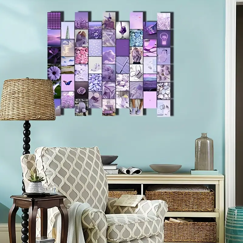 Purple Photo Wall Collage Kit Aesthetic Room Decor Trendy - Temu