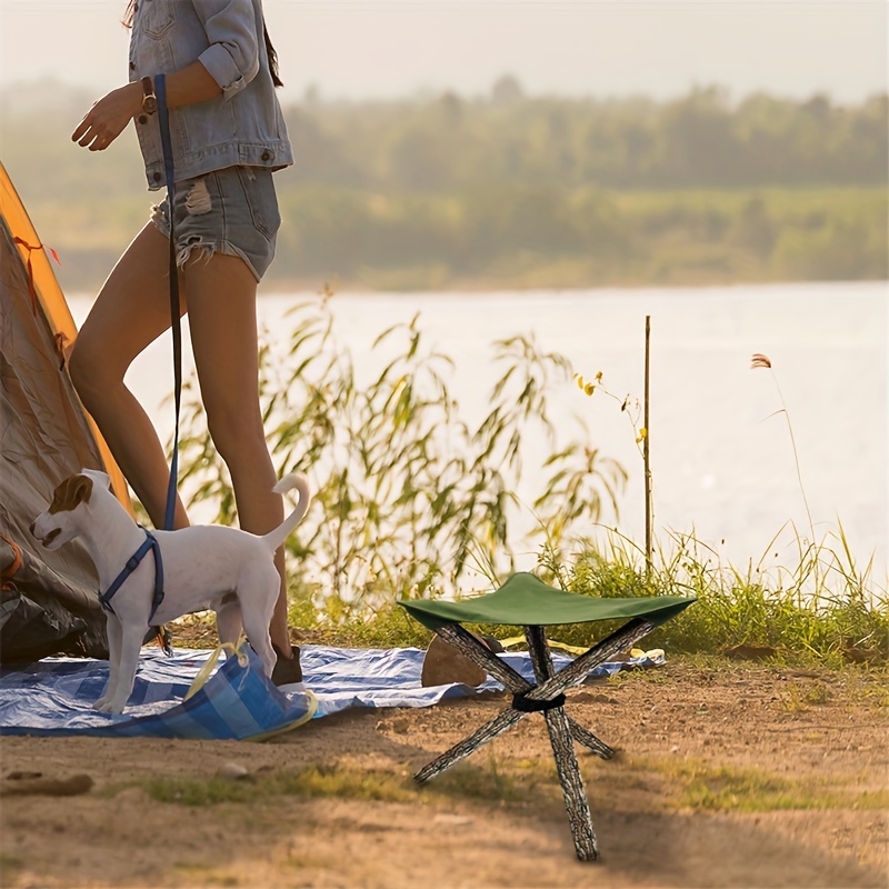 Outdoor Camping Triangle Canvas Stool Cushion Foldable - Temu Canada