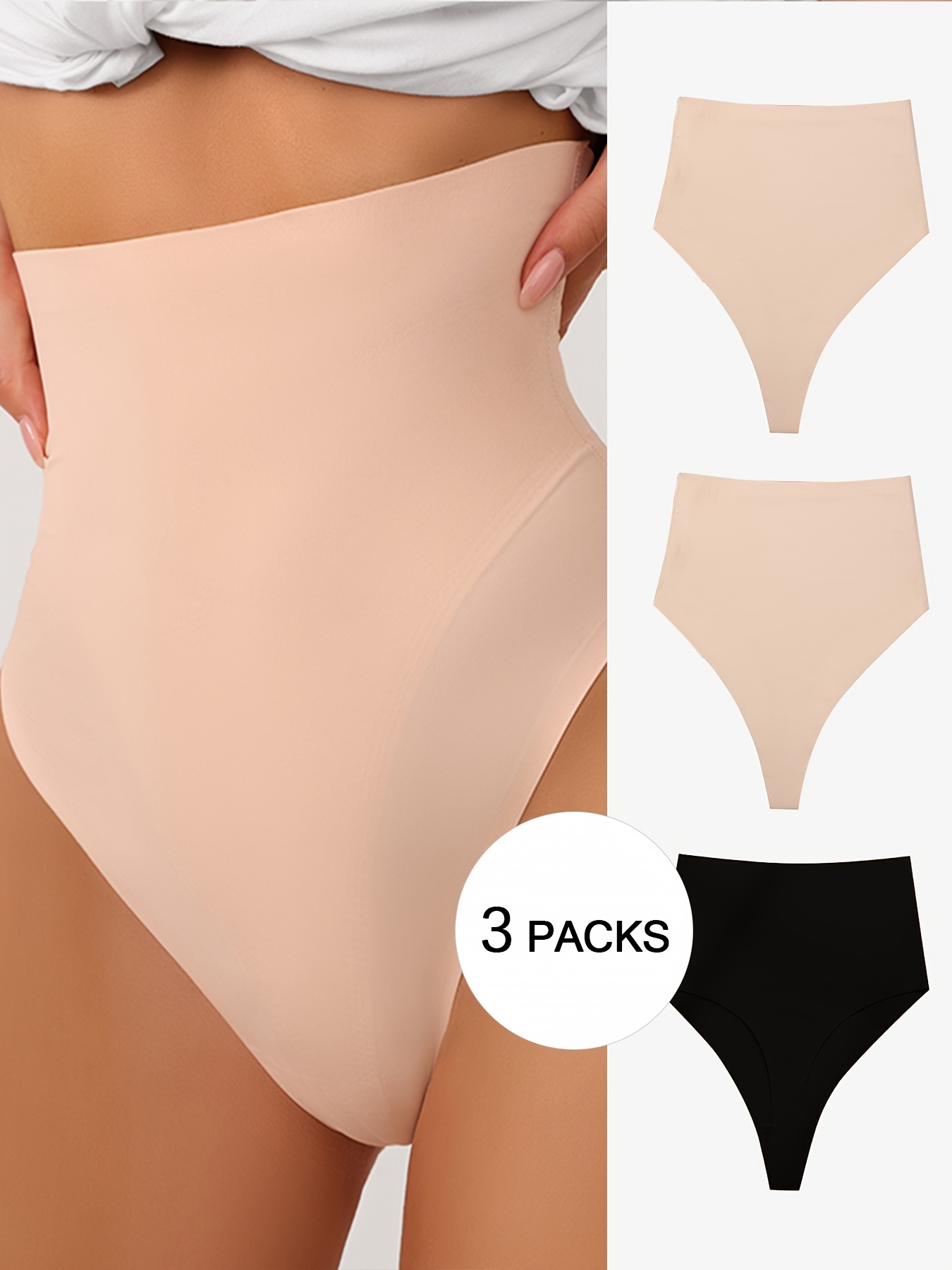 3pcs High Waist Body Shaper Tummy Control Underwear For Women
