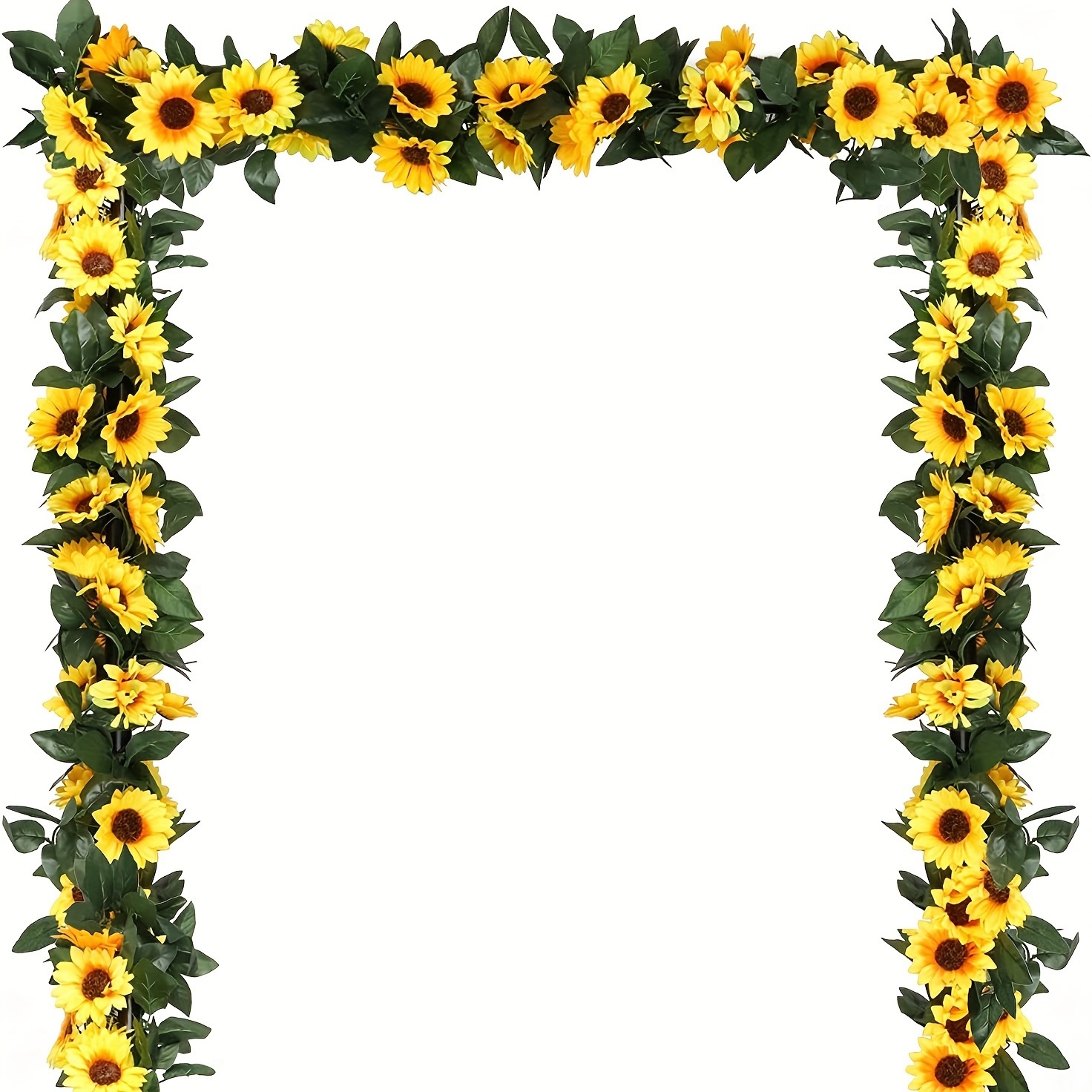 

2pcs 16ft Sunflower Garland - Add A Touch Of Beauty To Your Home Decor, Weddings, Parties & More!