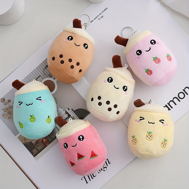 New Cartoon Pearl Milk Tea Cute Keychain For Women Kawaii Keychains For  Ladies Girls Bag Car Charm Accessories Gift Key Rings