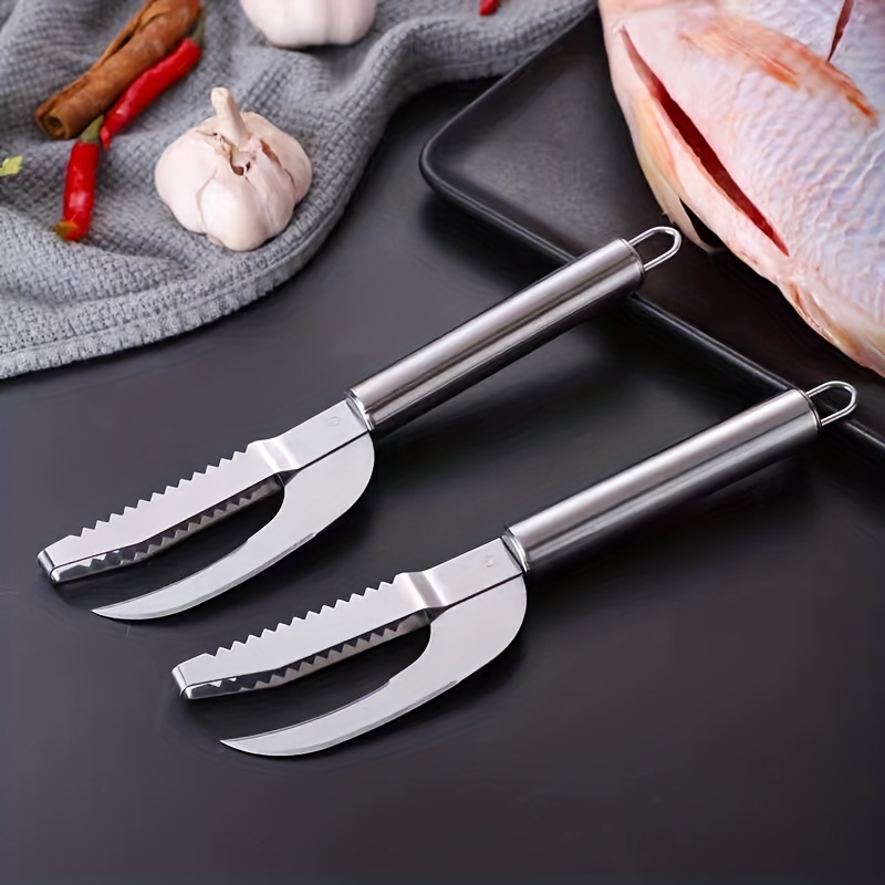 2pcs Professional Fish Holder Stainless Steel Scissor Snip with Lip Grip  and Scale Ruler - Essential Fishing Accessory Tool