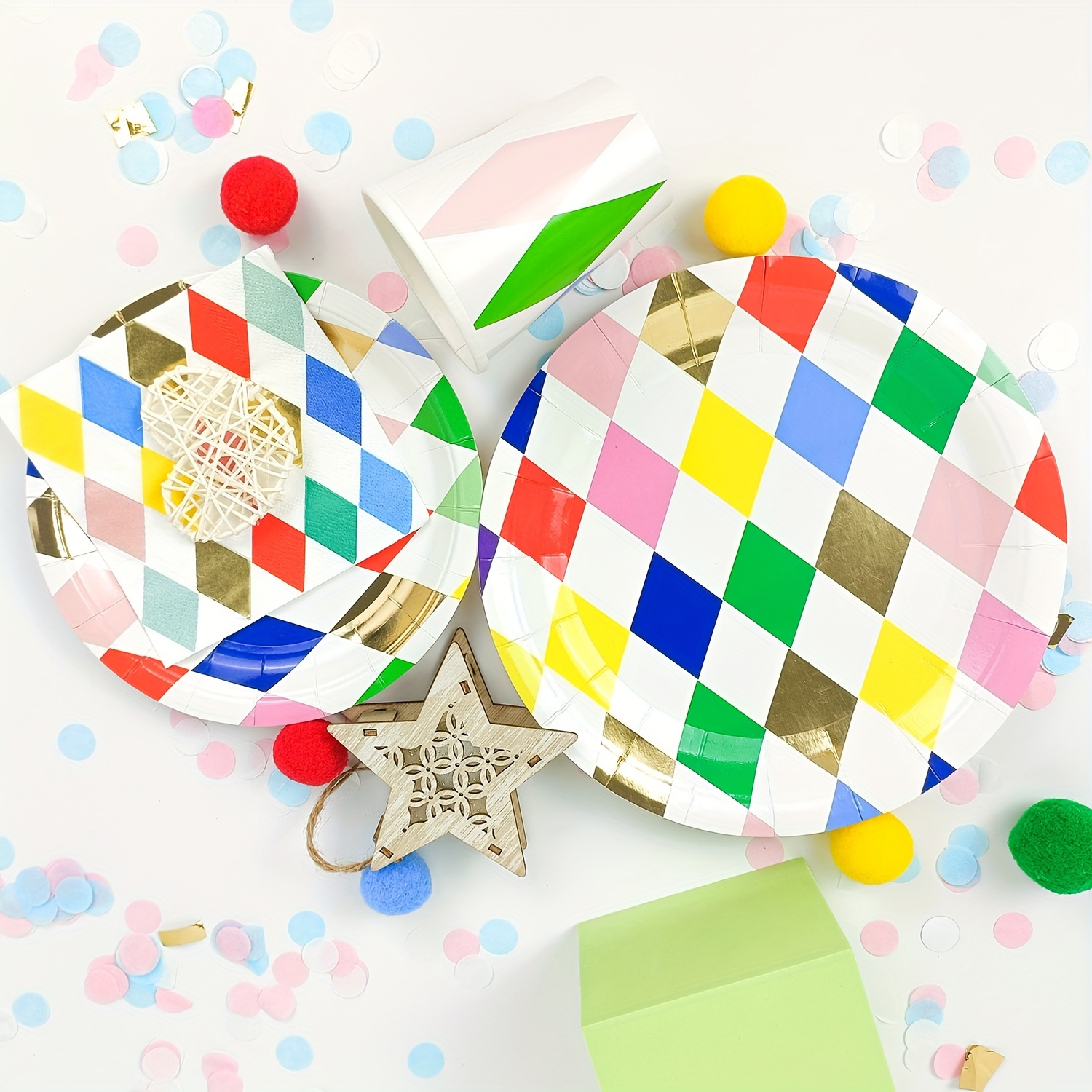 Piatti di carta colorati per feste, confezione da 30 piatti da