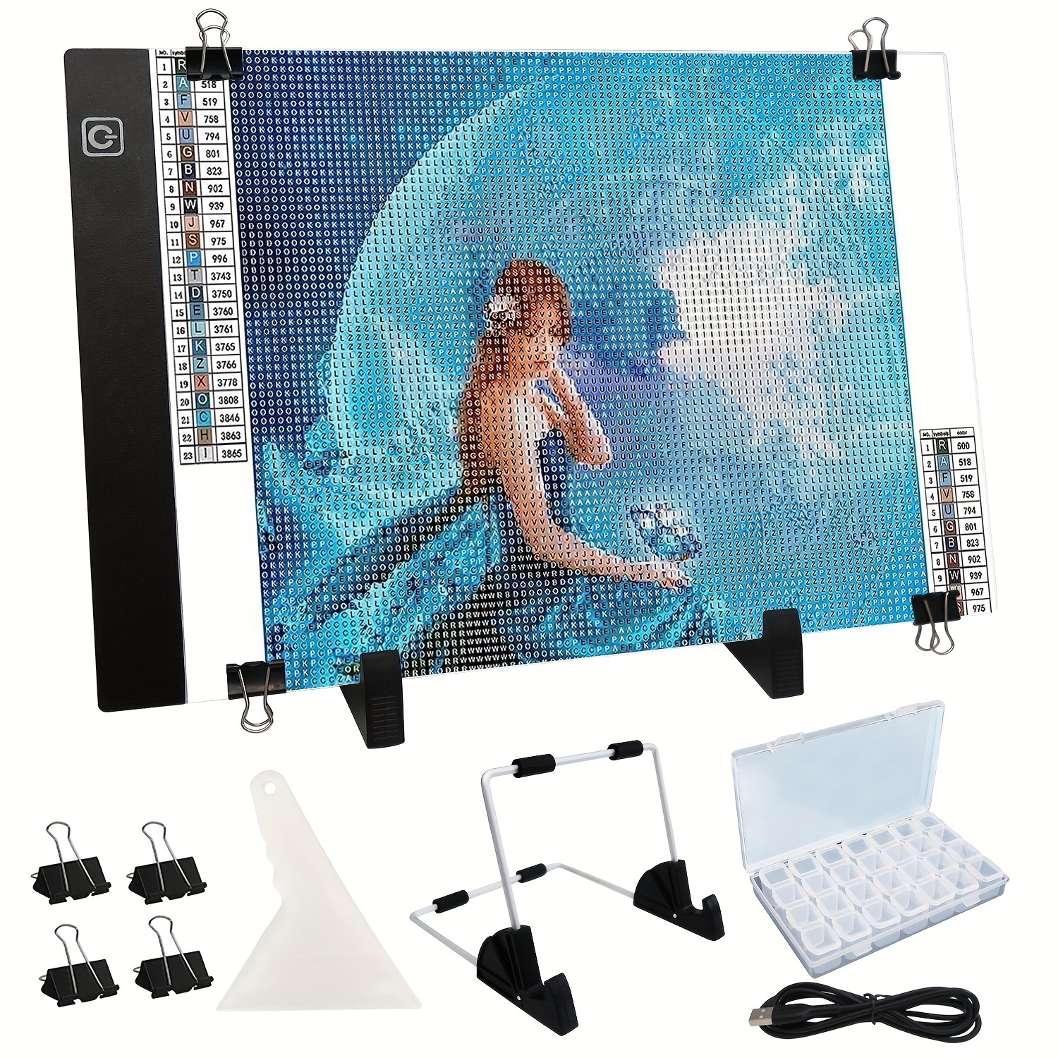 Dallas Heart Shape Diamond Painting Light Pad Cover with Storage Box  Plastic Easy to Install Light Pad Power Cover for Artist 