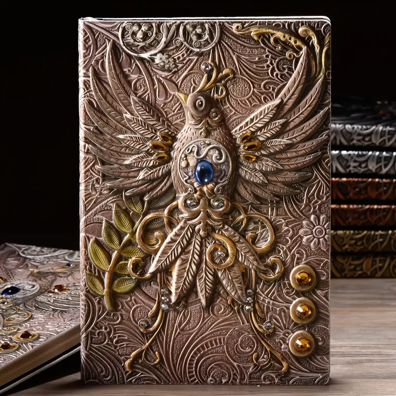 100sheets vintage phoenix leather journal notebook diary travelers notebook 4 colors available details 5