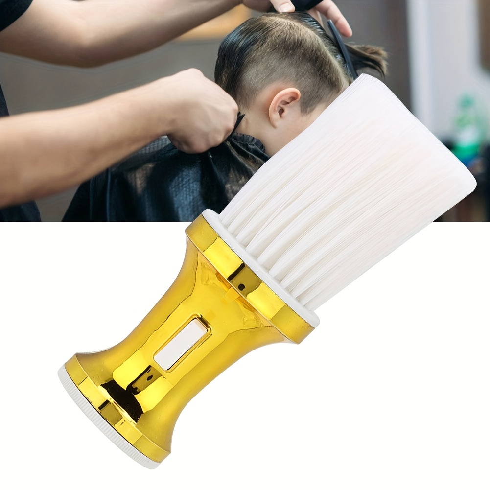 Hair Cleaning Brush Sweeping Hairdressing Neck Brush Cutting Tools Accessories Golden Color