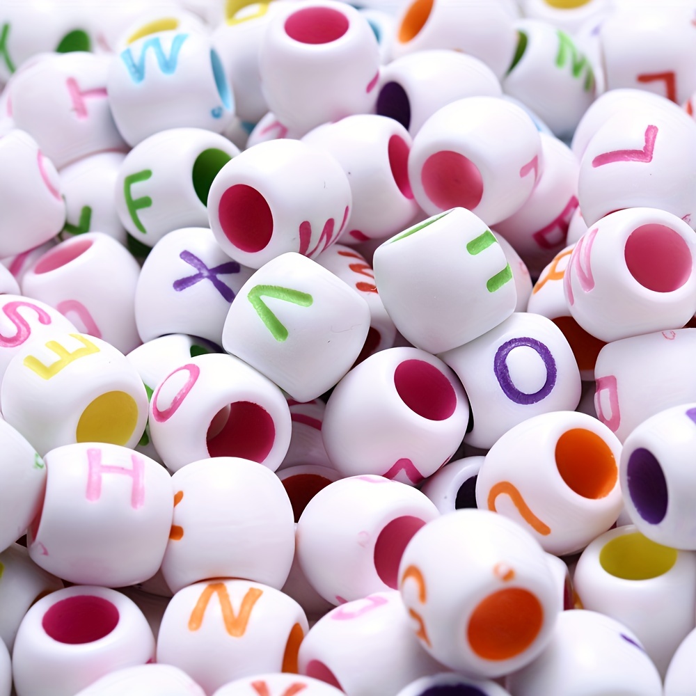 Multicolor Heart Alphabet Letter Beads, Mixed Colors Letters Beads