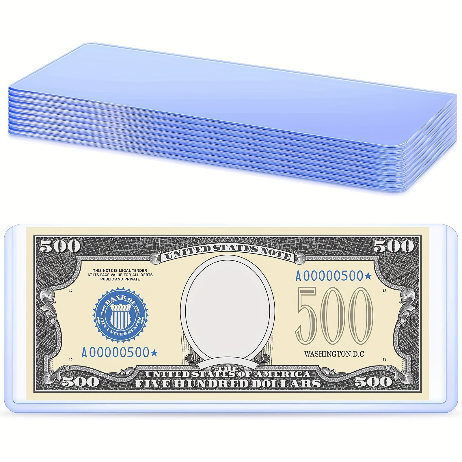 6 soportes de dinero de papel transparente para coleccionistas
