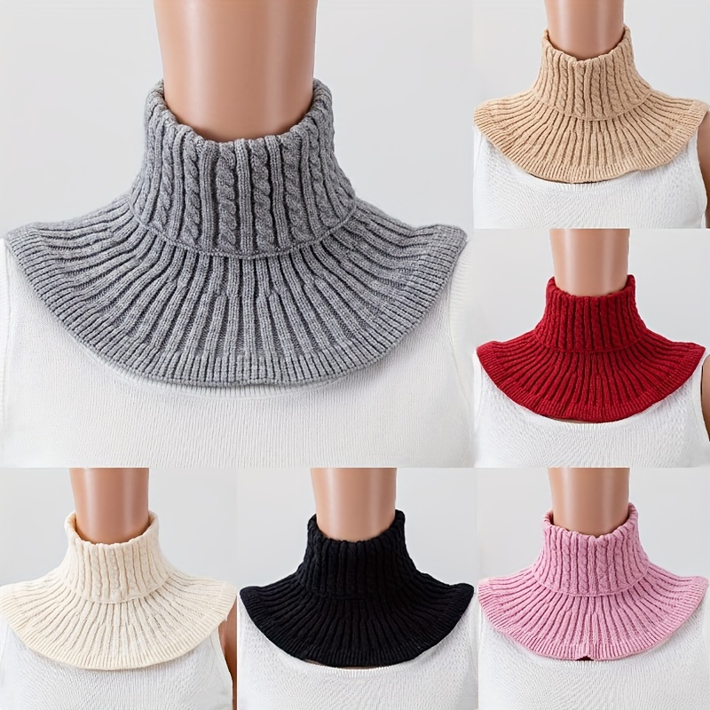 Twist Knit Collar Infinity Scarf Stylish Sold Color - Temu