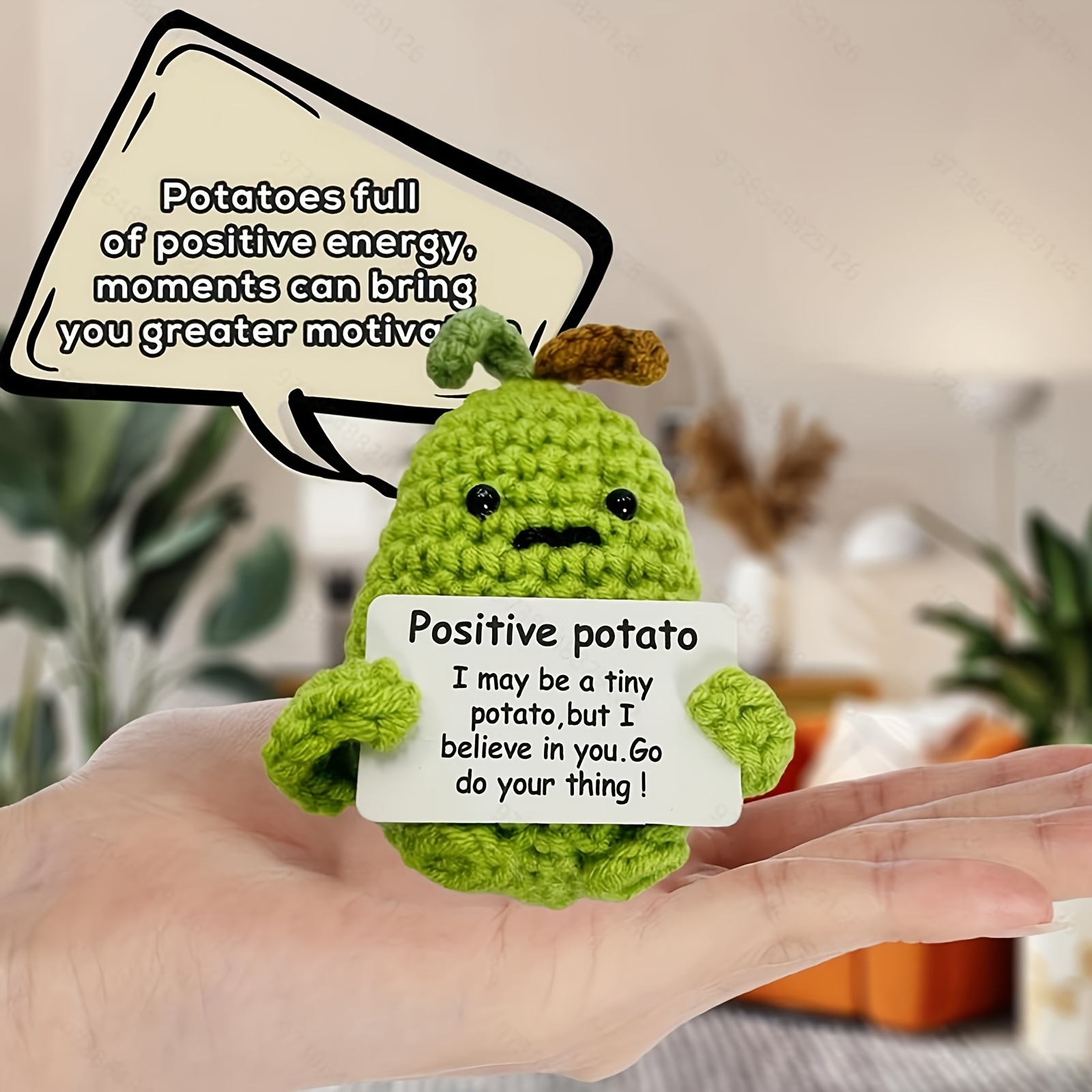 Cute Knitted Positive Pear Doll Funny Mini Knitted Crochet - Temu