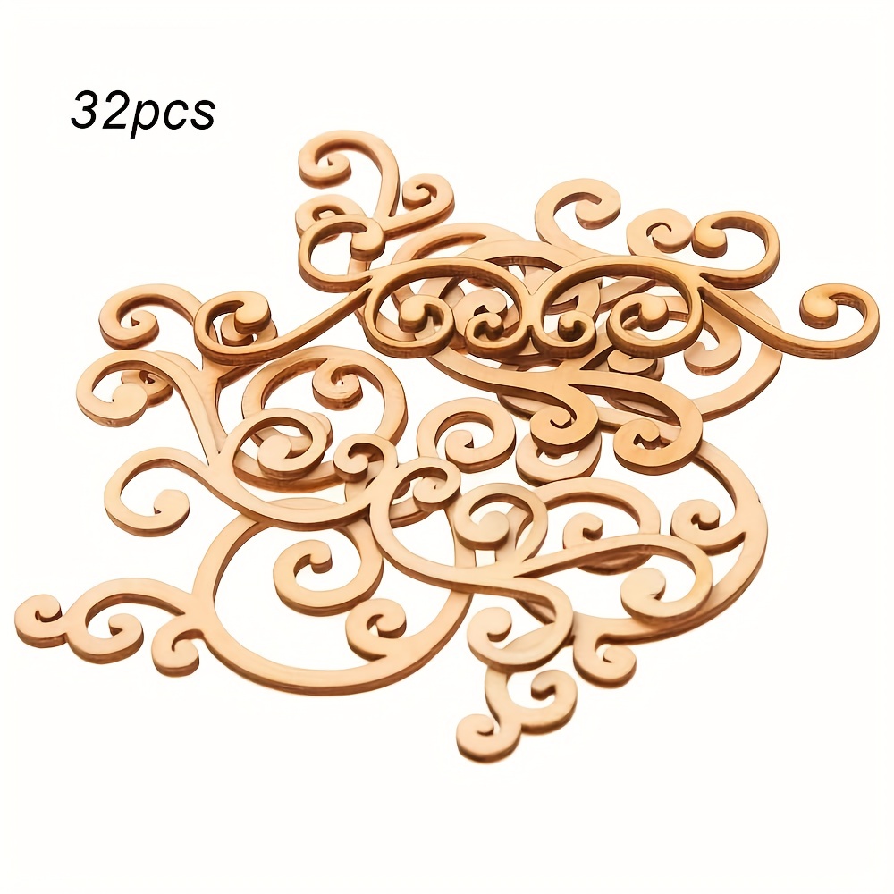 Supvox 45pcs Wood Craft Shapes House Shaped Wood Embellishment Cutout Veneers for DIY Craft Project Home Ornaments