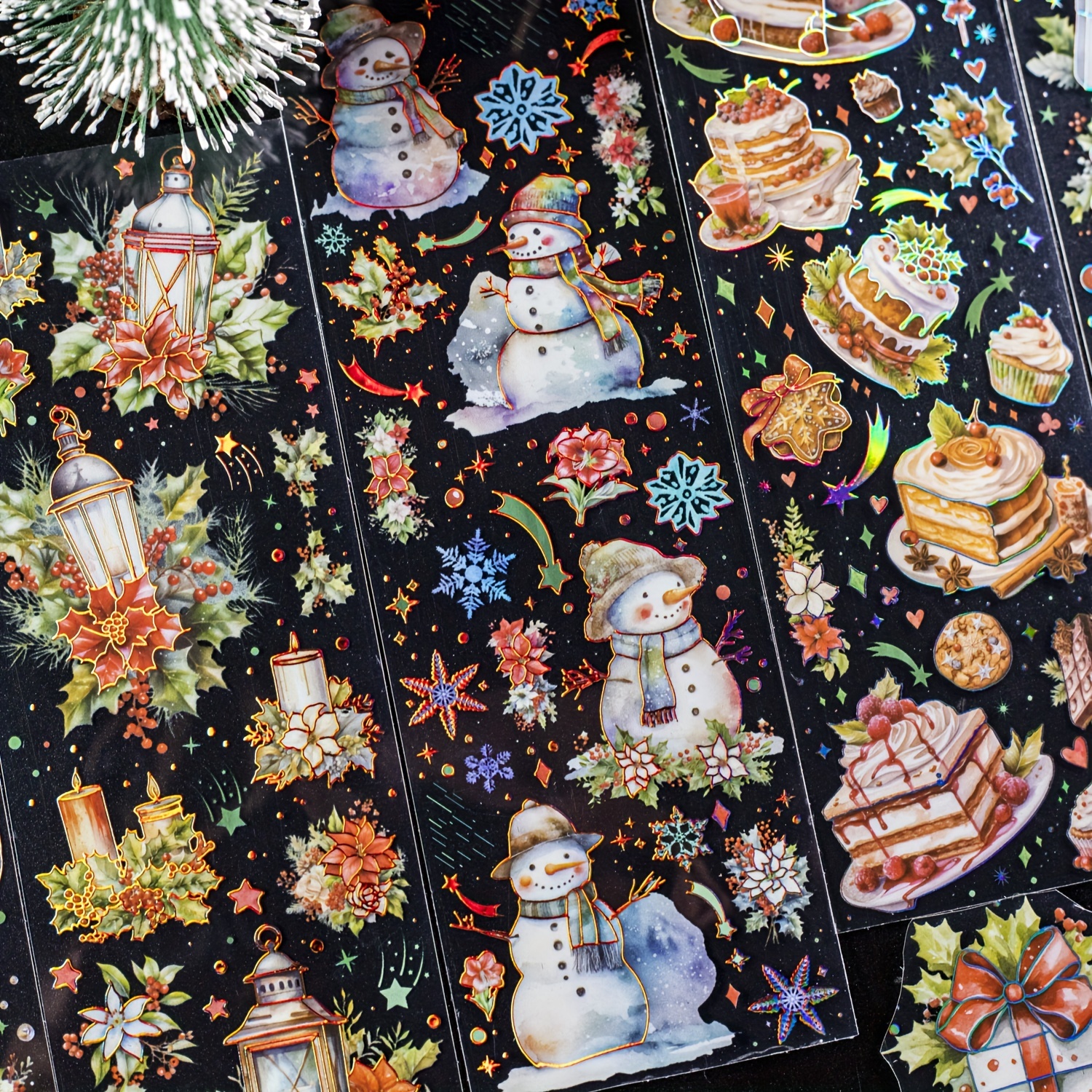 Bronzing Washi Sticker Book Christmas Greeting Book Series - Temu