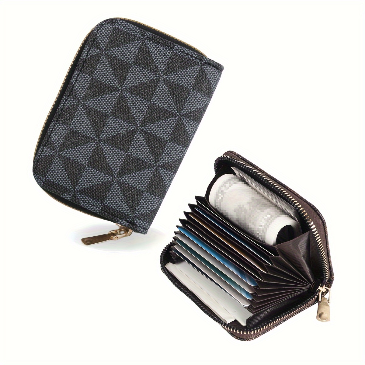 

Mini Retro Credit Card Holder, Zipper Around Coin Purse, Women's Fashion Wallet & Card Case