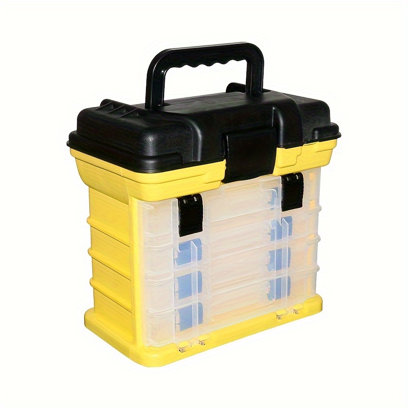 4-layer Portable Fishing Tool Box Plastic Accessories Storage Case