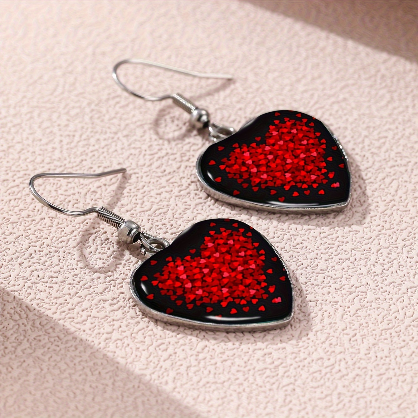 1 Pair Heart-Shaped Earrings for Men, Valentine's Day Gift,Temu