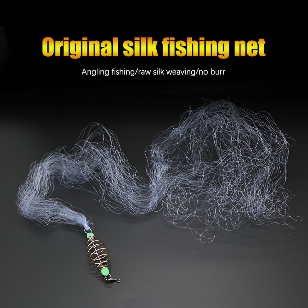Multi Size Fishing Net Trap Mesh Luminous Bead Netting Sea Fish Net Tackle  Design Copper Shoal Cast Gill Feeder For Fishing Trap
