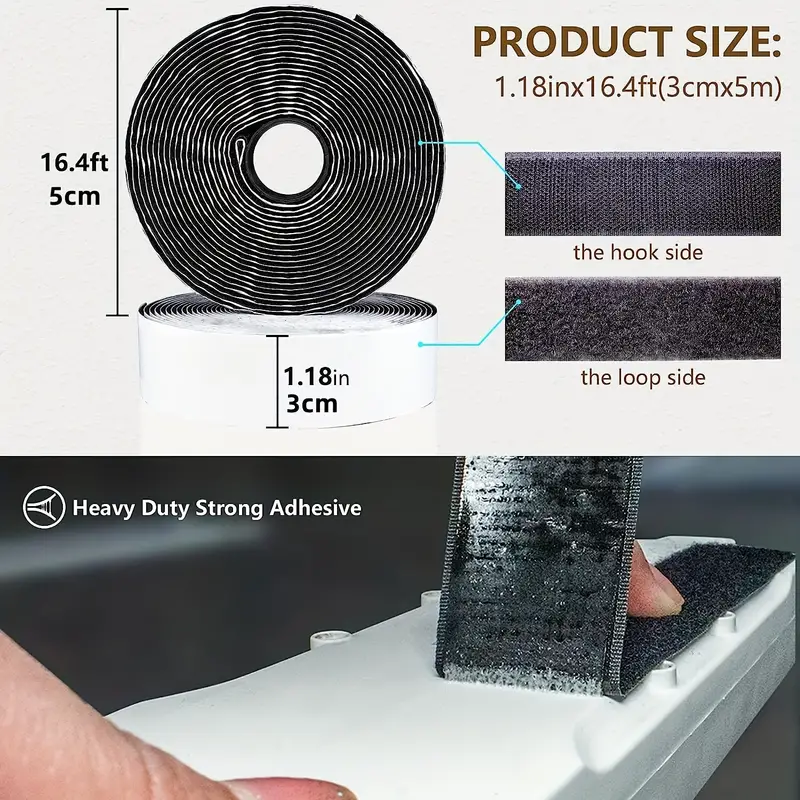 Heavy duty Hook Loop Strips Strong Adhesive For Organizing - Temu