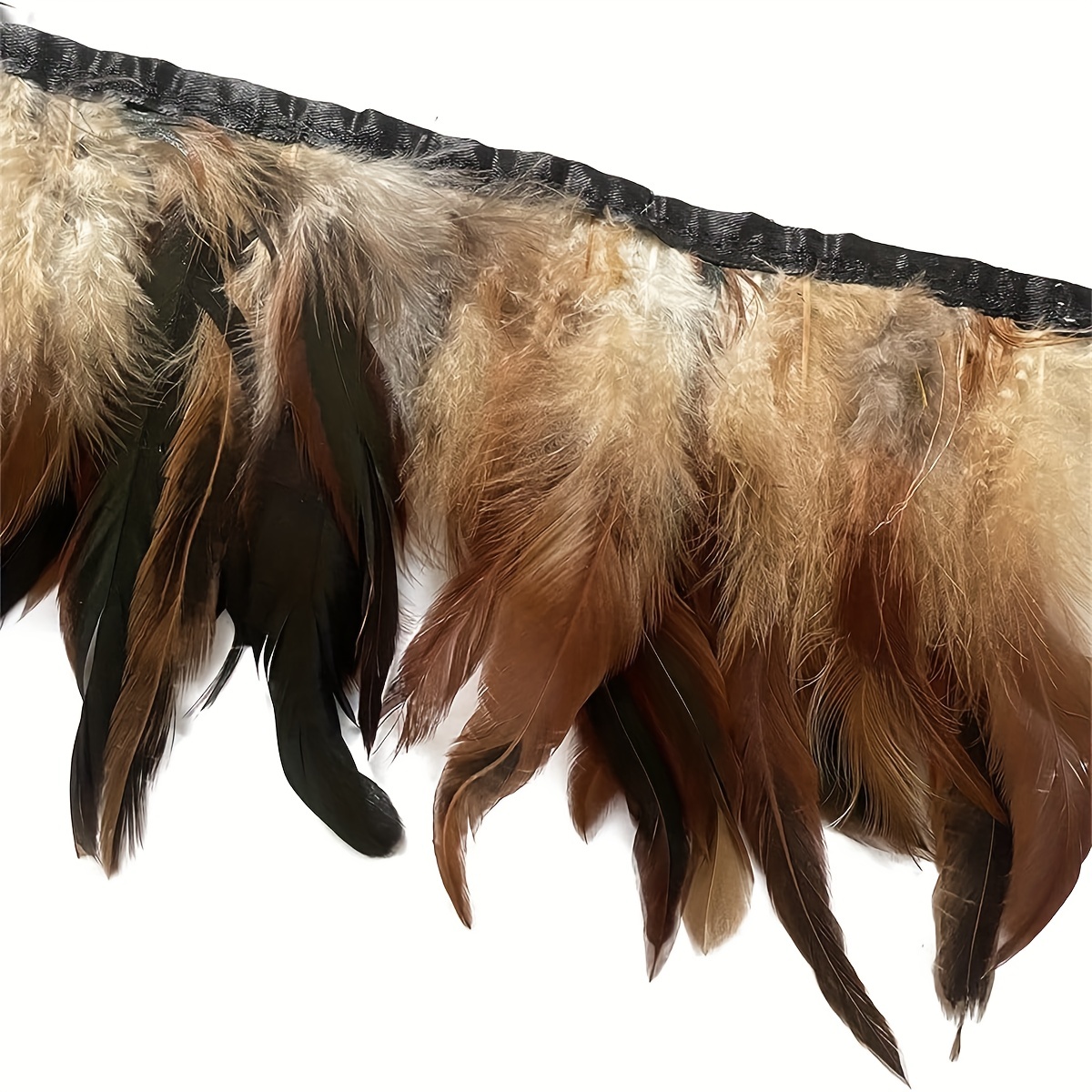 Brown Rooster Feathers Fringe Trim Sewing Feather Trim - Temu