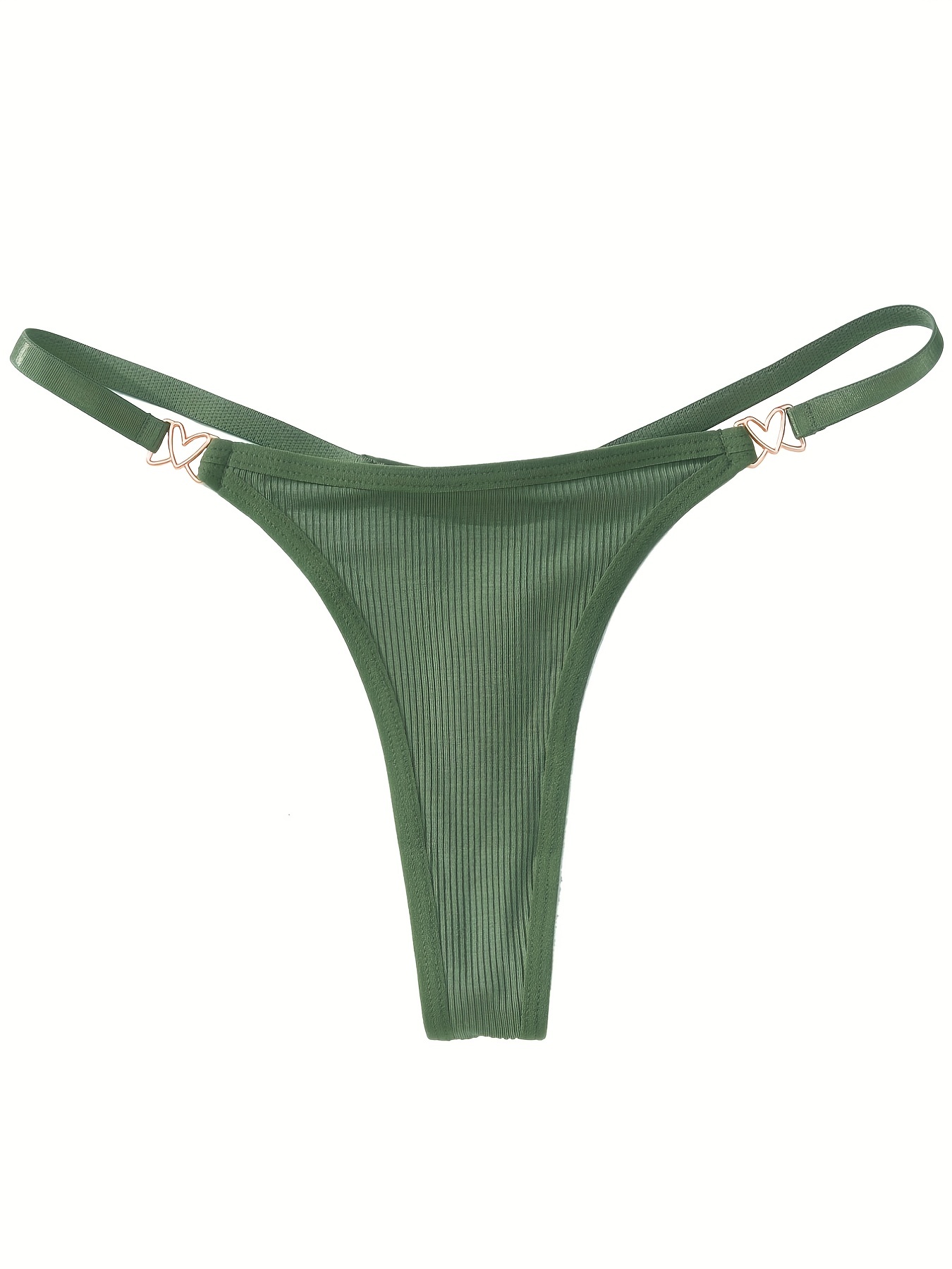 Ring Linked Ribbed Thongs Low Waist Stretchy Intimates - Temu