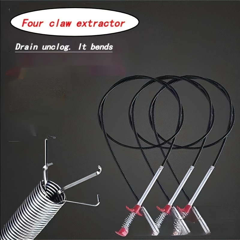 1 Pc Flexible Grabber Claw Pick Up Reacher Tool With 4 Claws Pipe