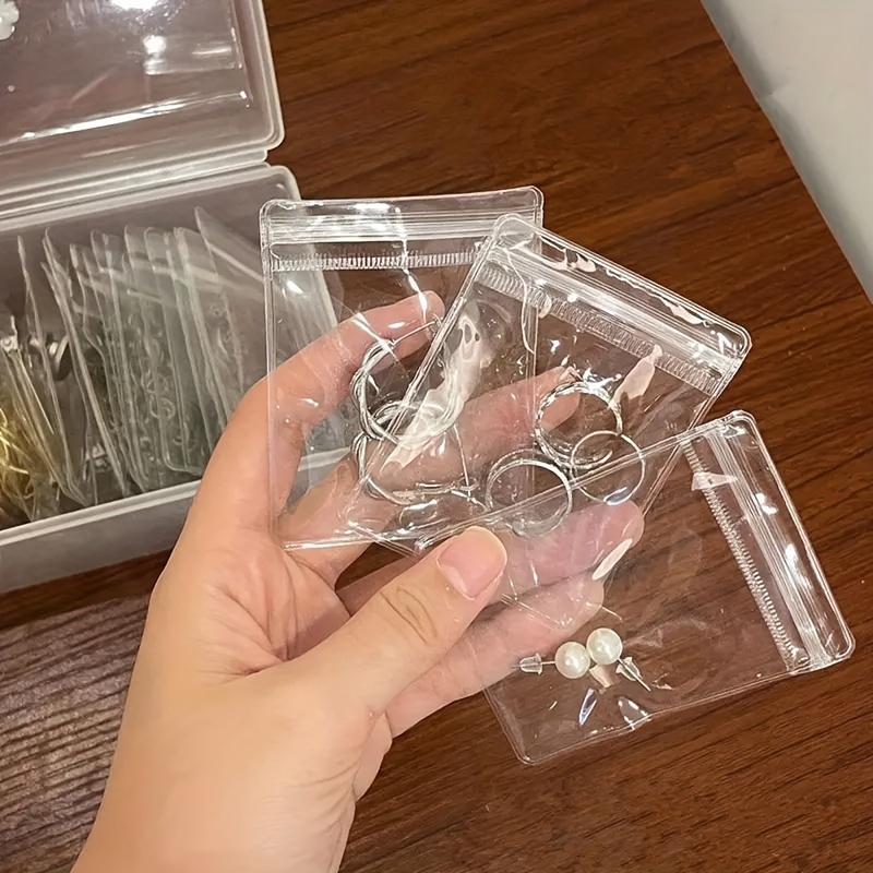 Jewelry Book Jewelry Storage Book Transparent Small Zip Bags - Temu