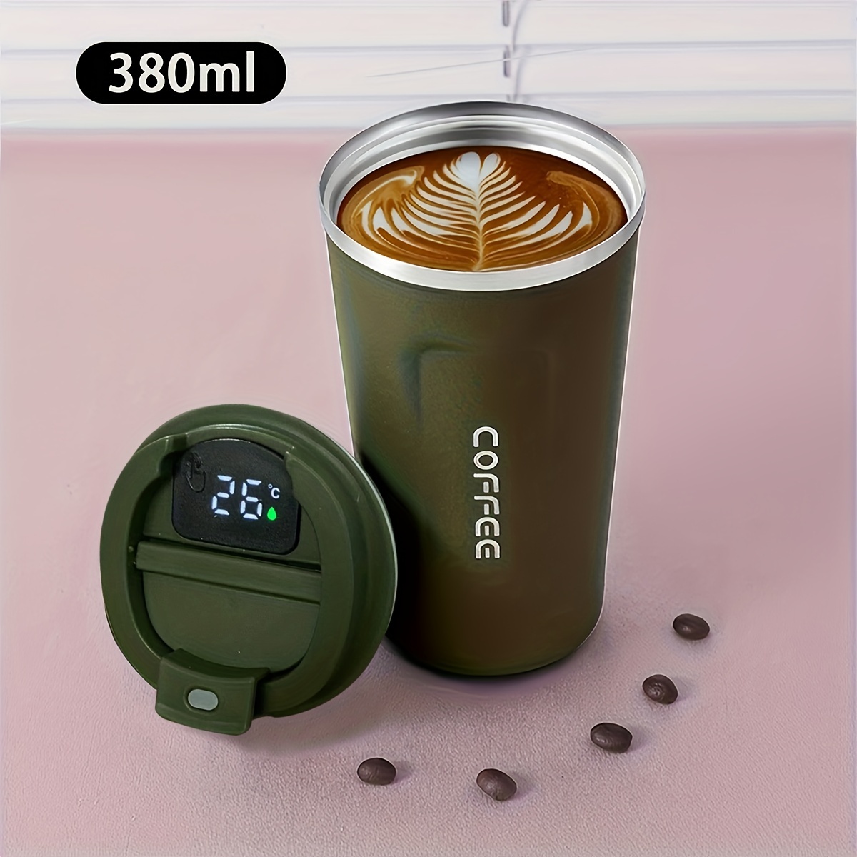 304 Stainless Steel Coffee Mug With Temperature Display - Vacuum