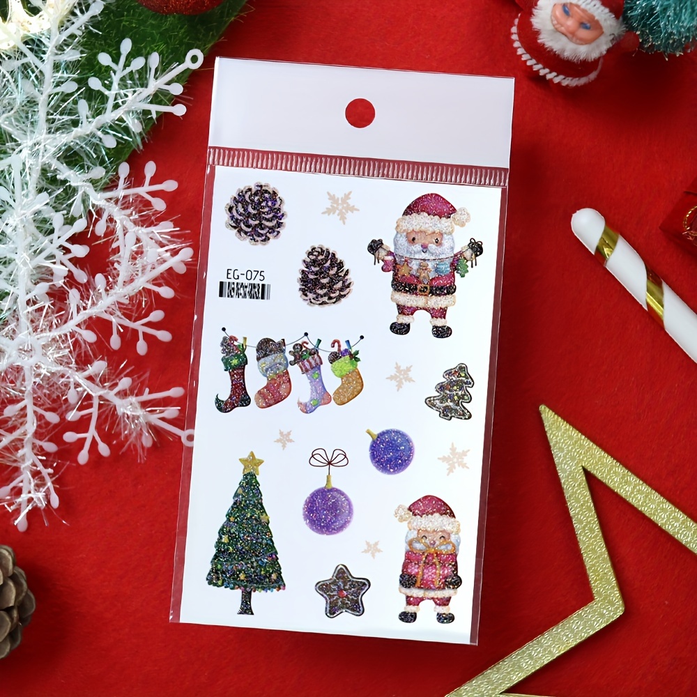 12 Style New Christmas Temporary Tattoo Cute Xmas Tree - Temu Philippines