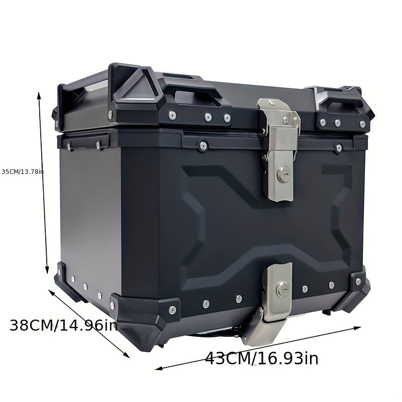 Boîte à bagages arrière de moto, coffre de rangement pour casque, boîte à  outils en aluminium, accessoires universels étanches, 25L, 36L, 45L, 55L