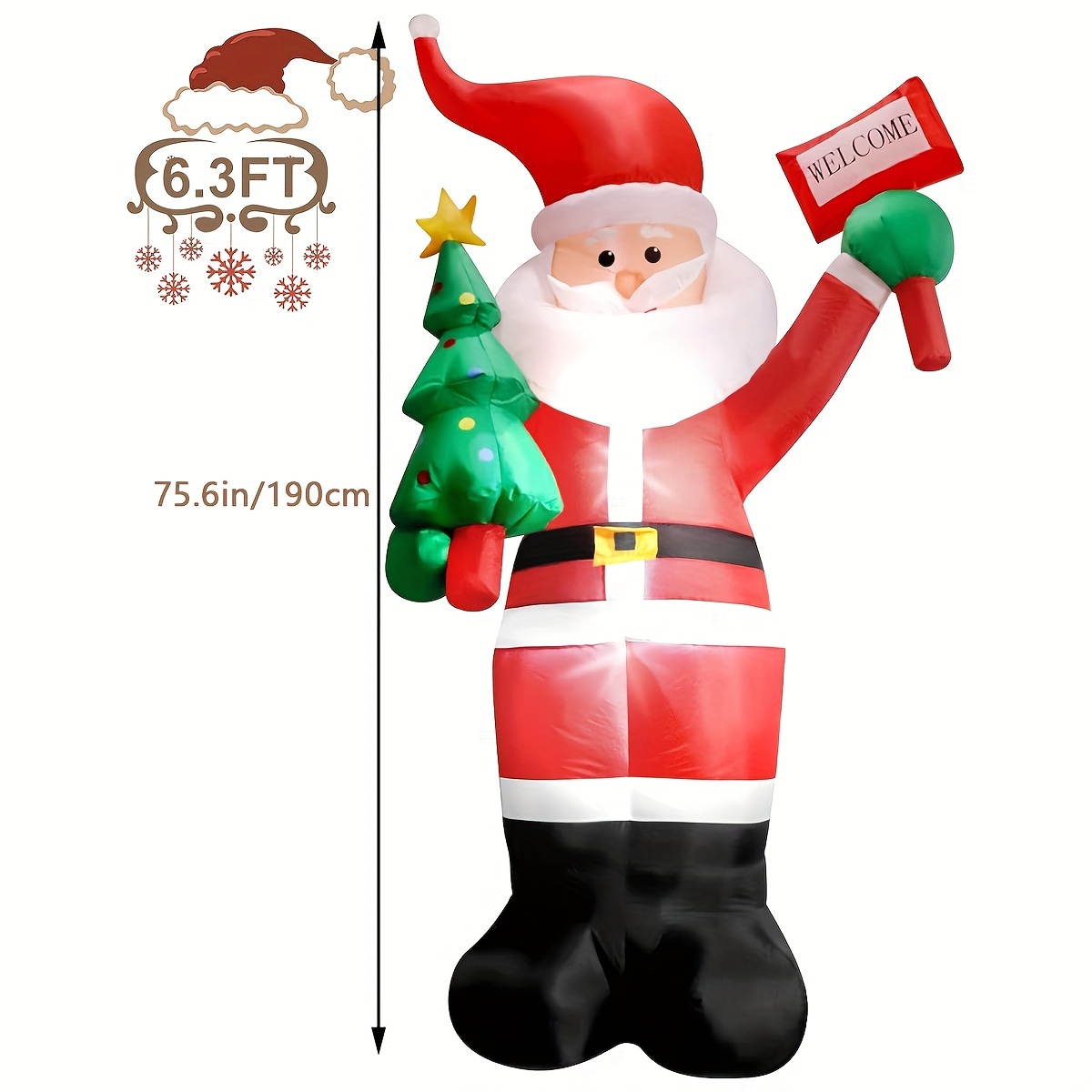 4 Ft Santa Claus Christmas Inflatable Lighted Outdoor Home