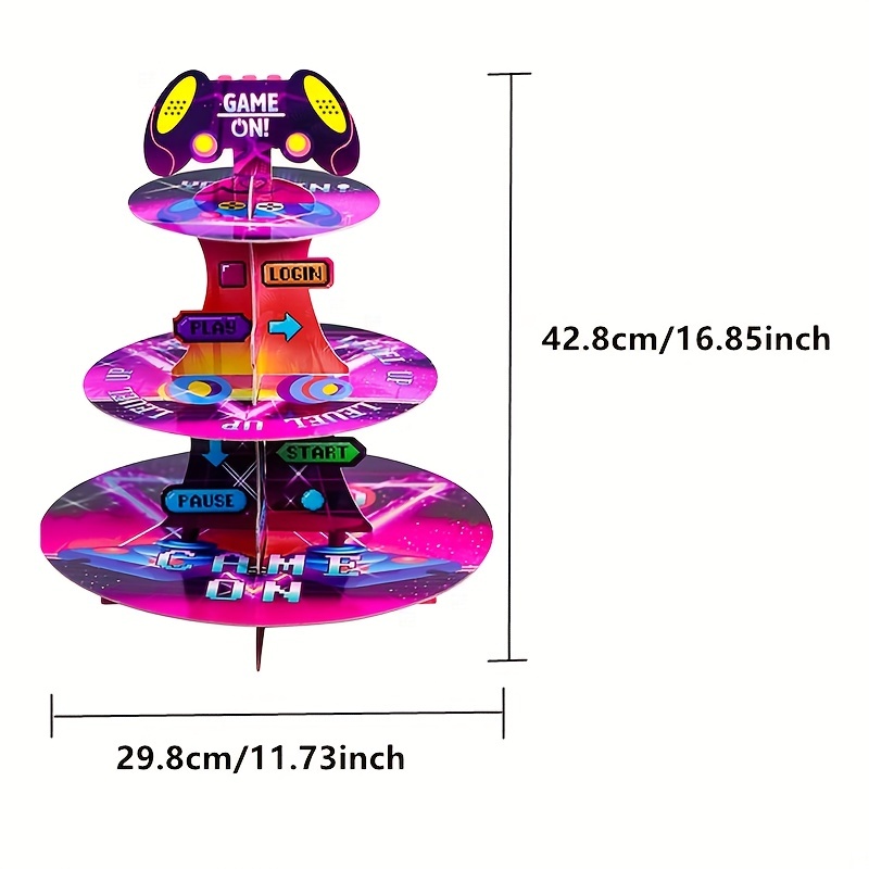 1 Pièce, Support À Cupcakes De Jeu Vidéo, Thème De Jeu, Tour De Support À  Desserts
