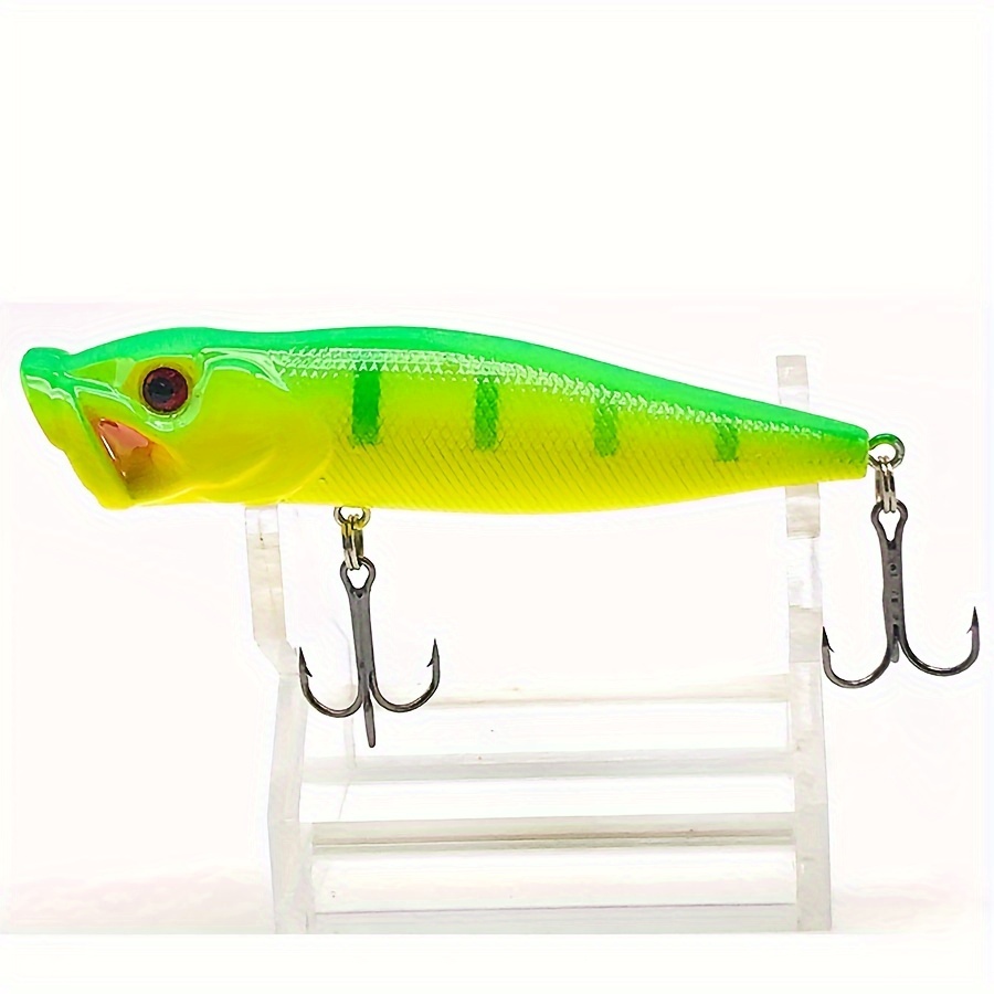 Artificial Hard Bait Plastic Popper Fishing Lure 2 Treble - Temu