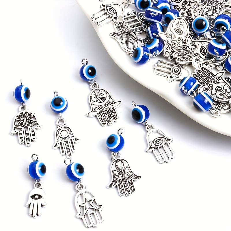Türkisches Symbol Böse Blaue Augen Anhänger Halskette Harz Perlen