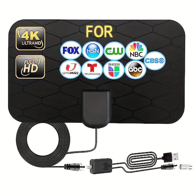 Antena Tv Digital Interior Amplificada, Mejor Amplificador Potente,  Amplificador Señal, Rango 350 Millas, Compatible Televisores Inteligentes  Antiguos 8k 4k Full Hd - Hogar Inteligente - Temu