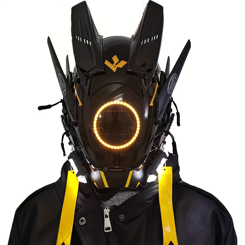 Colorful Glowing Cyberpunk Mask, Star Wars Helmet, Nightclubdj Mask,  Cyberpunk Tech Helmet, Halloween Mask 