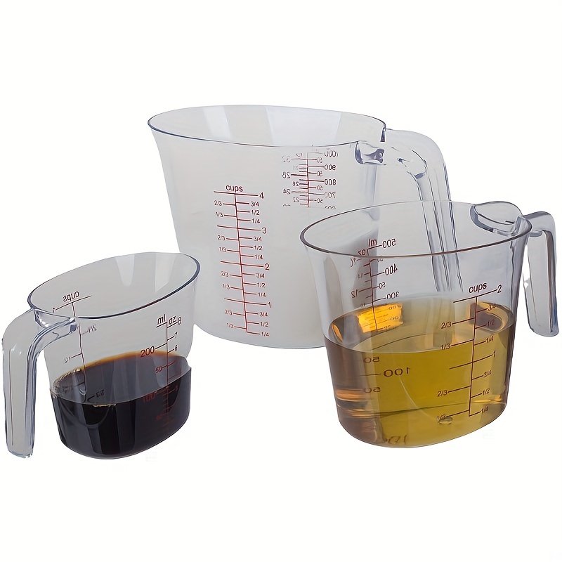 4 Measuring Cups Plastic Set, Plastic Measuring Cup for Dry and Liquid Ingredients, Stackable Clear Measuring Cups, Measuring Cups Plastic