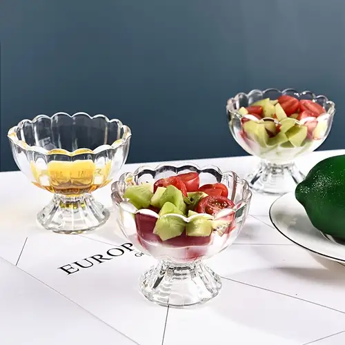 Clear Glass Footed Tulip Dessert Cup - Perfect For Dessert, Ice Cream,  Fruit, Salad, Snack, Cocktail, Condiment, Trifle - Summer Dinnerware, Home  Kitchen Item, Birthday Gift - Temu