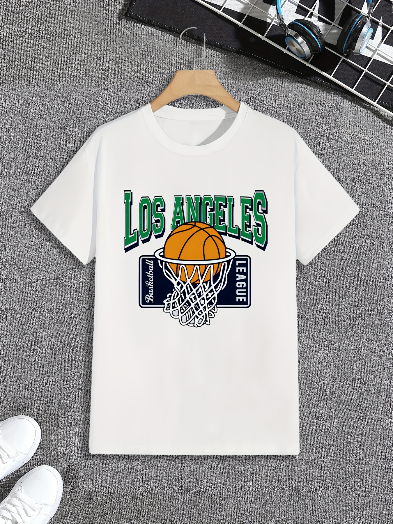 Letra Los Angeles Baloncesto Patrón Imprimir Camiseta De Hombre