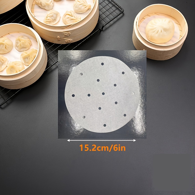 Air Fryer Liners Bamboo Steamer Liners Non-stick Mini Steam Paper Premium  Perforated Parchment Paper for Steamed Buns Dumplings - AliExpress