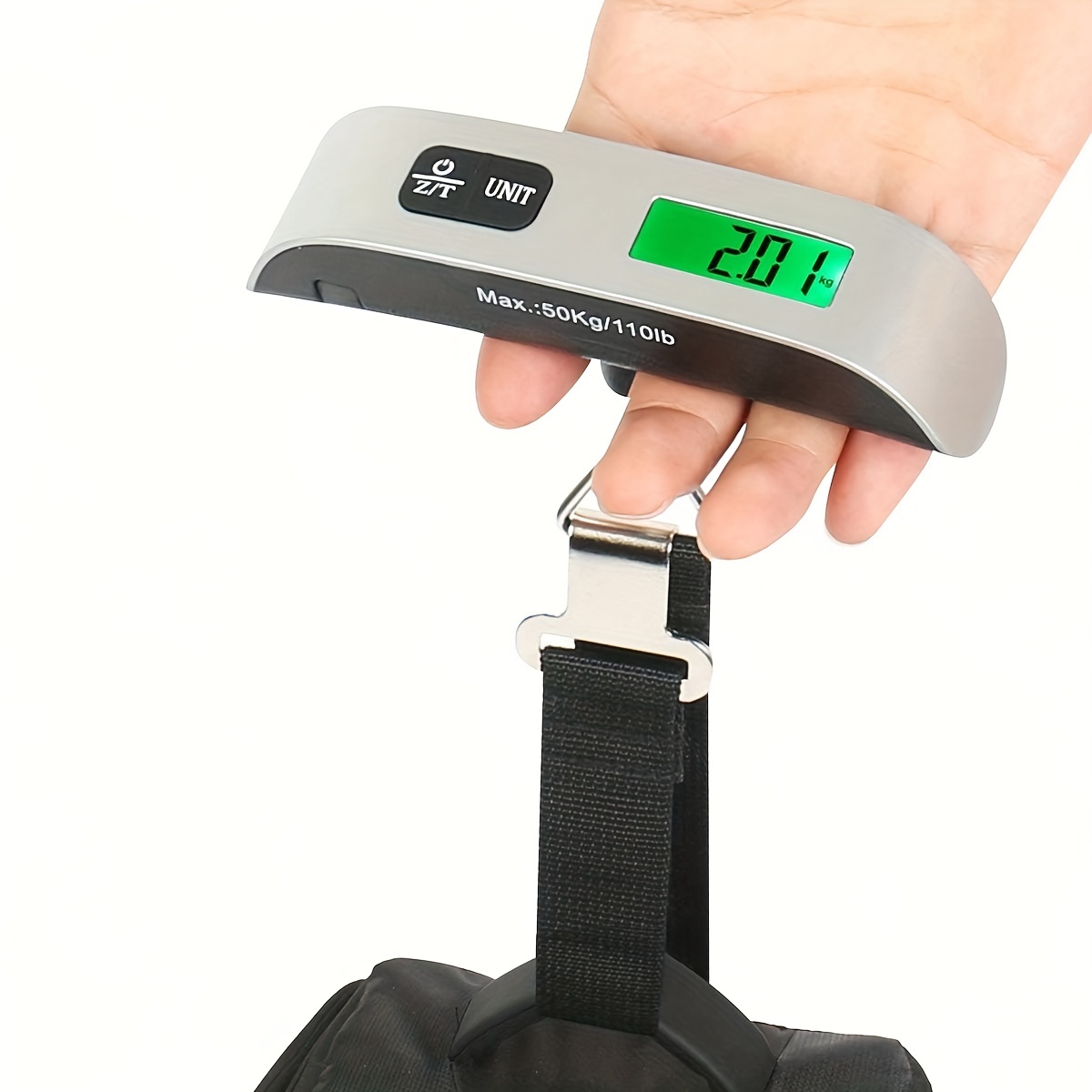 Travel Inspira 110lb Digital Luggage Scale with Overweight Alert, White Red