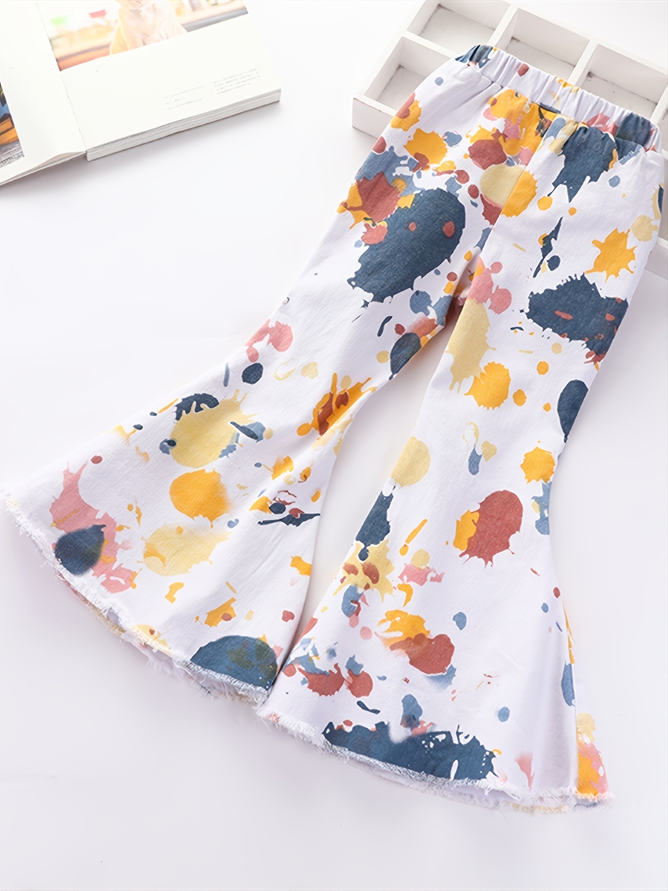 Girls Graffiti Flare Leg Pants Jeans Clothing