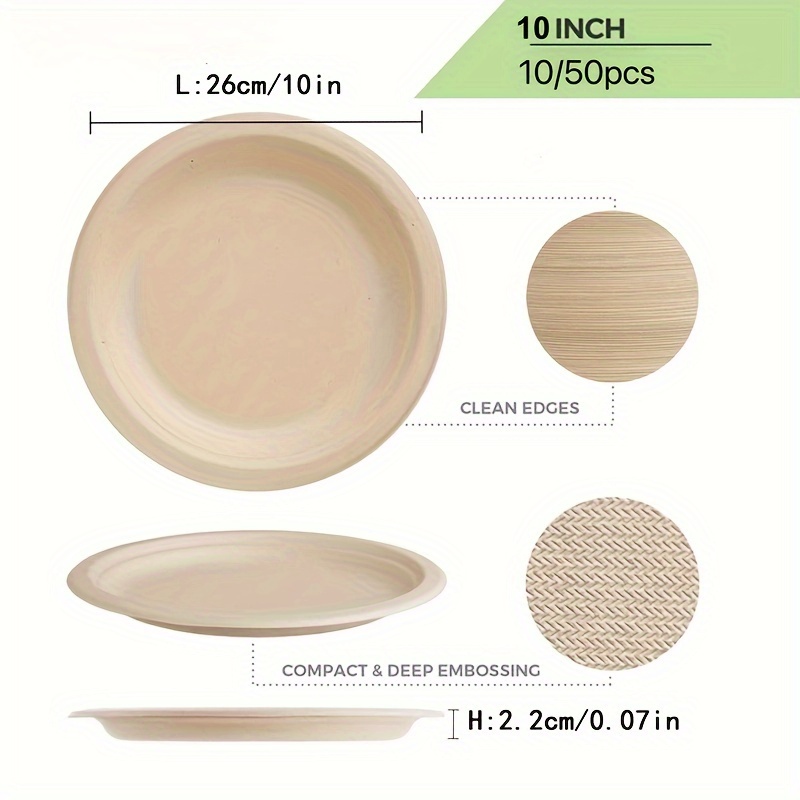 Heavy Duty Paper Plates Disposable Biodegradable Sugarcane - Temu