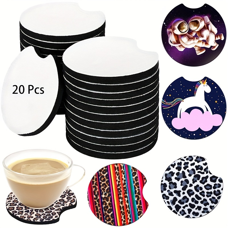 Blank Car Coasters Cup Mat Pad For Diy Crafts Car Cup Holder - Temu