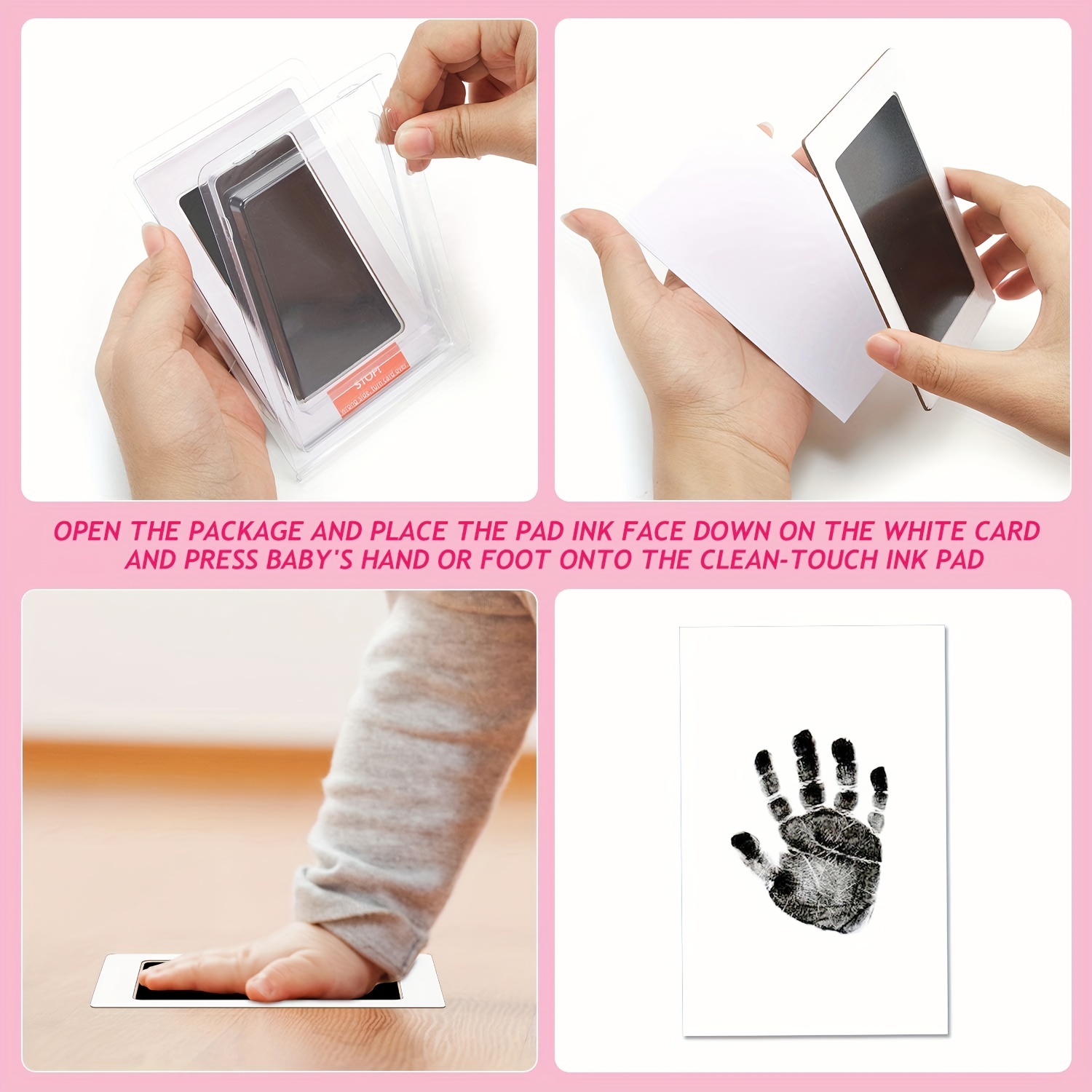 BABY PRINT - Kit d'impression d'empreintes de pieds et mains pour bébé