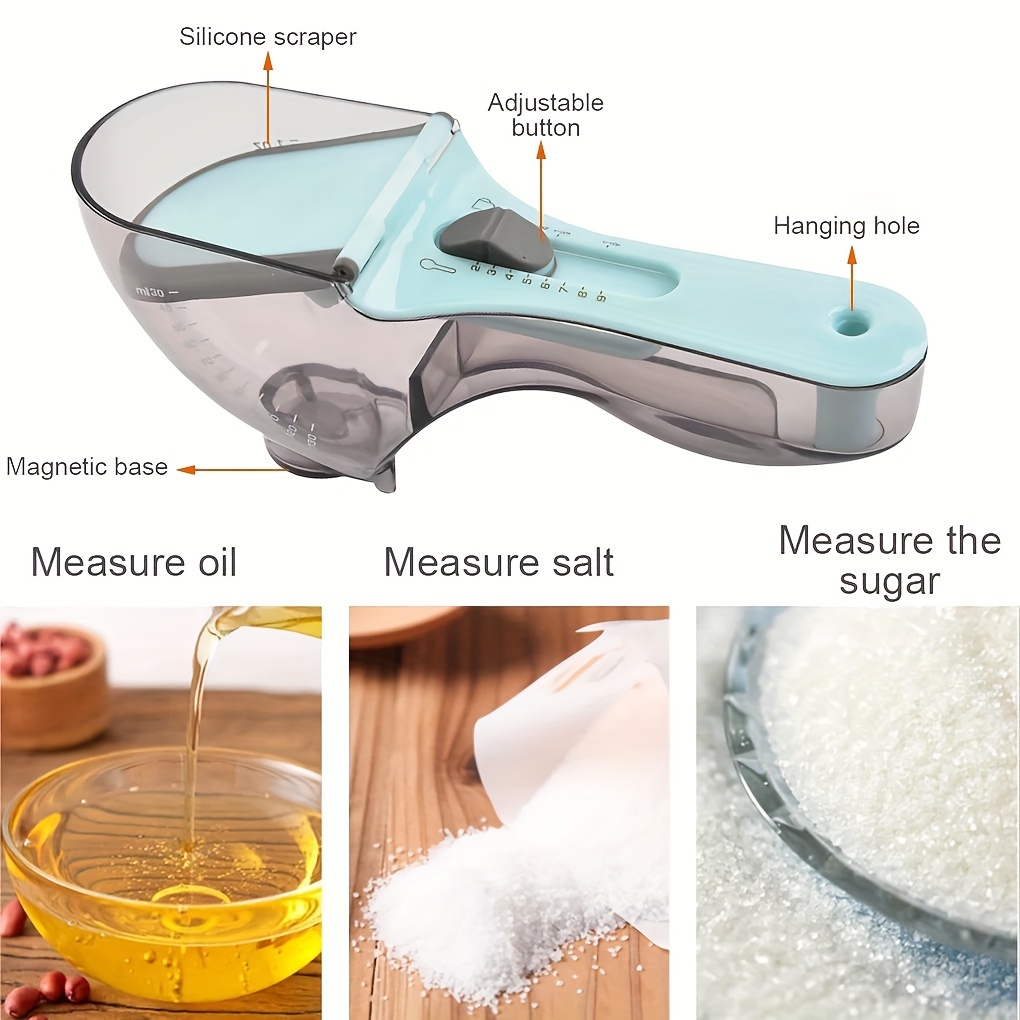 Adjustable Plastic Measuring Spoons Set, Measuring Spoon For Baking,  Cooking Powder, Dry And Liquid Ingredient, Kitchen Gadgets - Temu